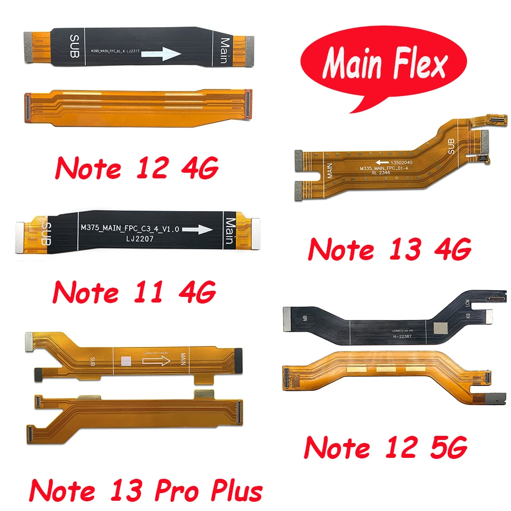 

Replacement Motherboard FPC Main Board Connector Flex Cable Part For Xiaomi Redmi Note 12s 12 4G 12 13 Pro 4G Plus 5G / 11 Pro