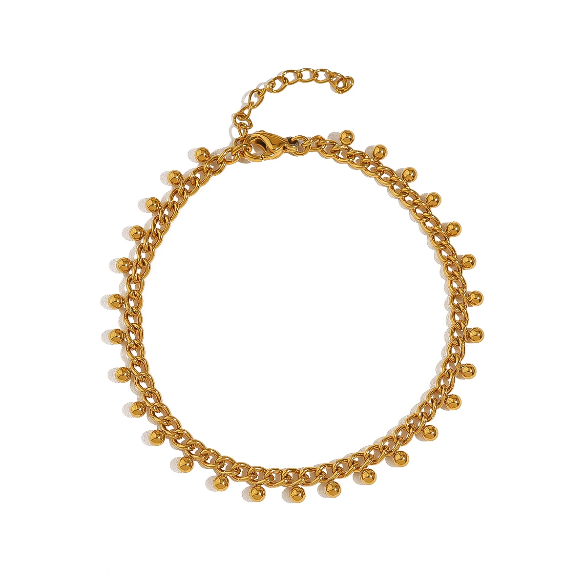WILD & FREE 18K Gold Plated Stainless Steel Chains Bracelet for Women Gold Color Beads Charms Trendy Jewelry Waterproof