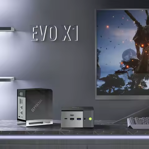 GMKtec EVO-X1 MINI PC Ryzen Al 9 HX 370 MINI PC LPDDR5 32GB 1TB PCIE WIFI6 BT5.2 Radeon 890M 2.5G Lan USB4.0 Desk Gamer PC