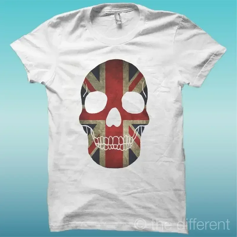 T Shirt Cr ne Great Britain Blanc The Happiness Is Have My Neuf