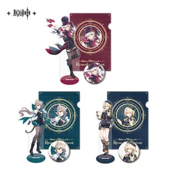 in Presale Genshin Impact Official Merch miHoYo Original Theme Series Lyney Lynette Freminet Badge Acrylic Stand Folder