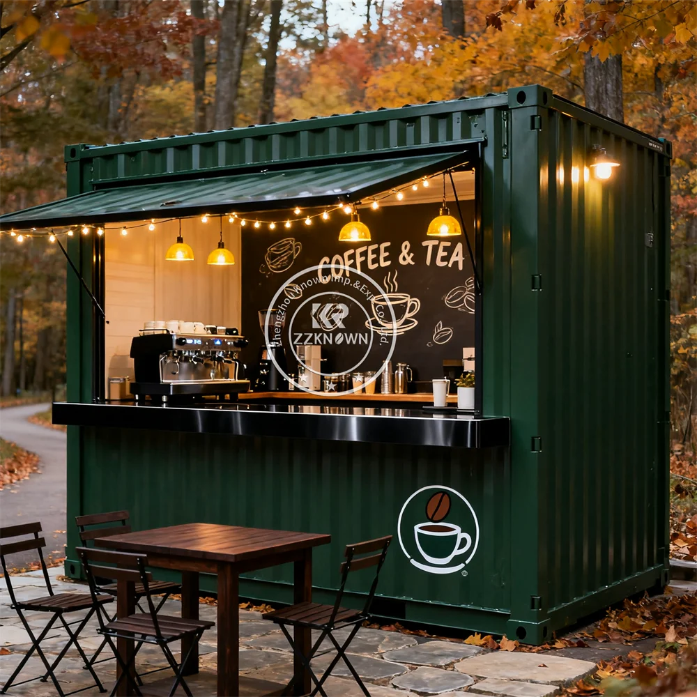 

Customized Luxury 20 FT 40 FT Shipping Container Restaurant Coffee Shop Container Prefabricated Food Kiosk For Sale