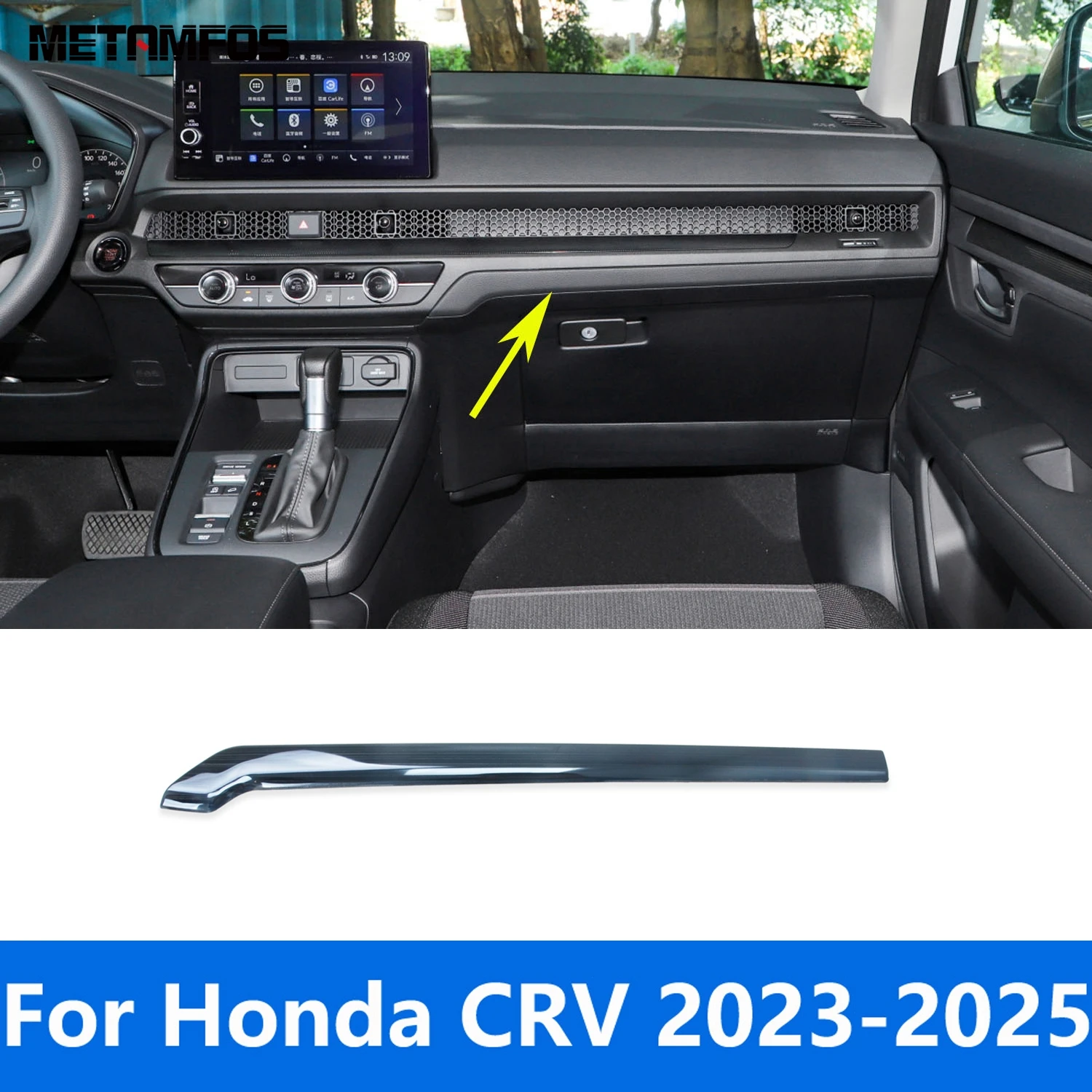 

For Honda CR-V CRV 2023 2024 2025 Carbon Fiber Center Console Dashboard Panel Strip Molding Trim Sticker Accessories Car Styling