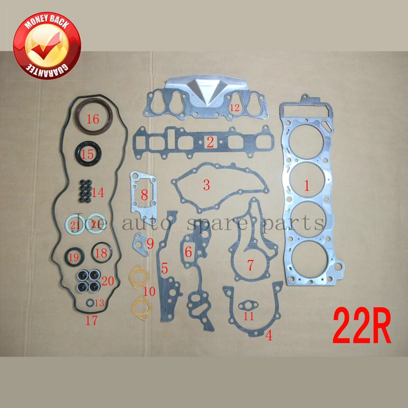 22R Engine complete Full gasket set kit for Toyota Land Cruiser 2.4L 2367cc 1984-1993 50251300 04111-35342 04111-35103