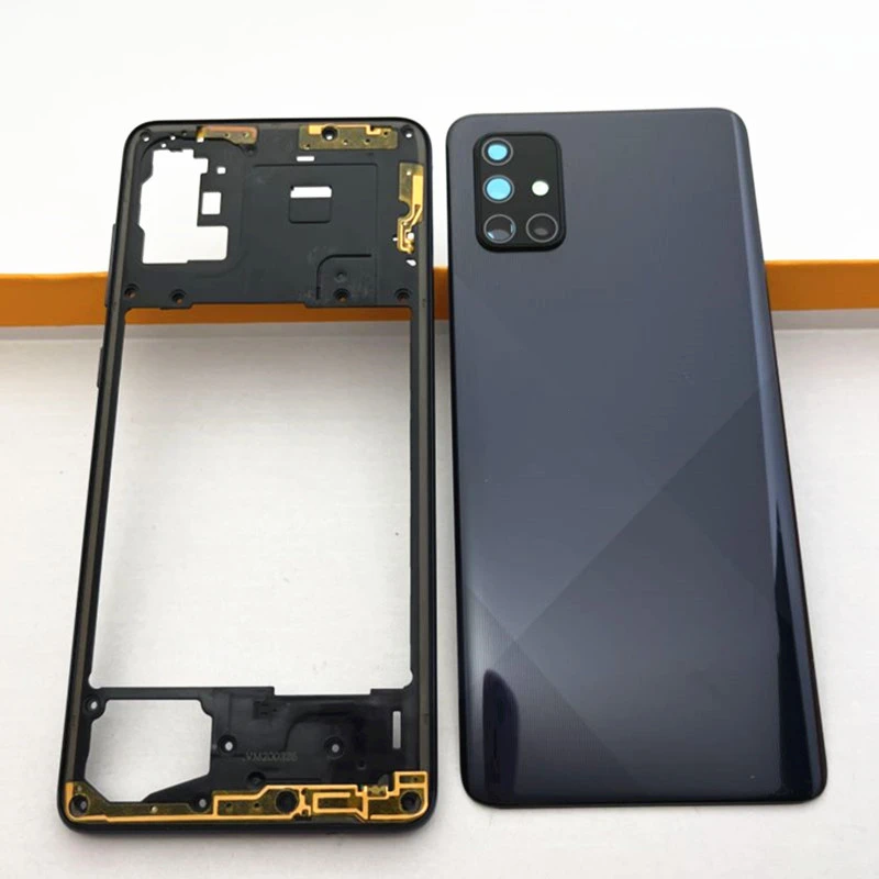 Full Housing Case For Samsung Galaxy A71 2020 A715 A715F A51 A515 Middle Frame Battery Back Cover Rear Door + Camera Lens