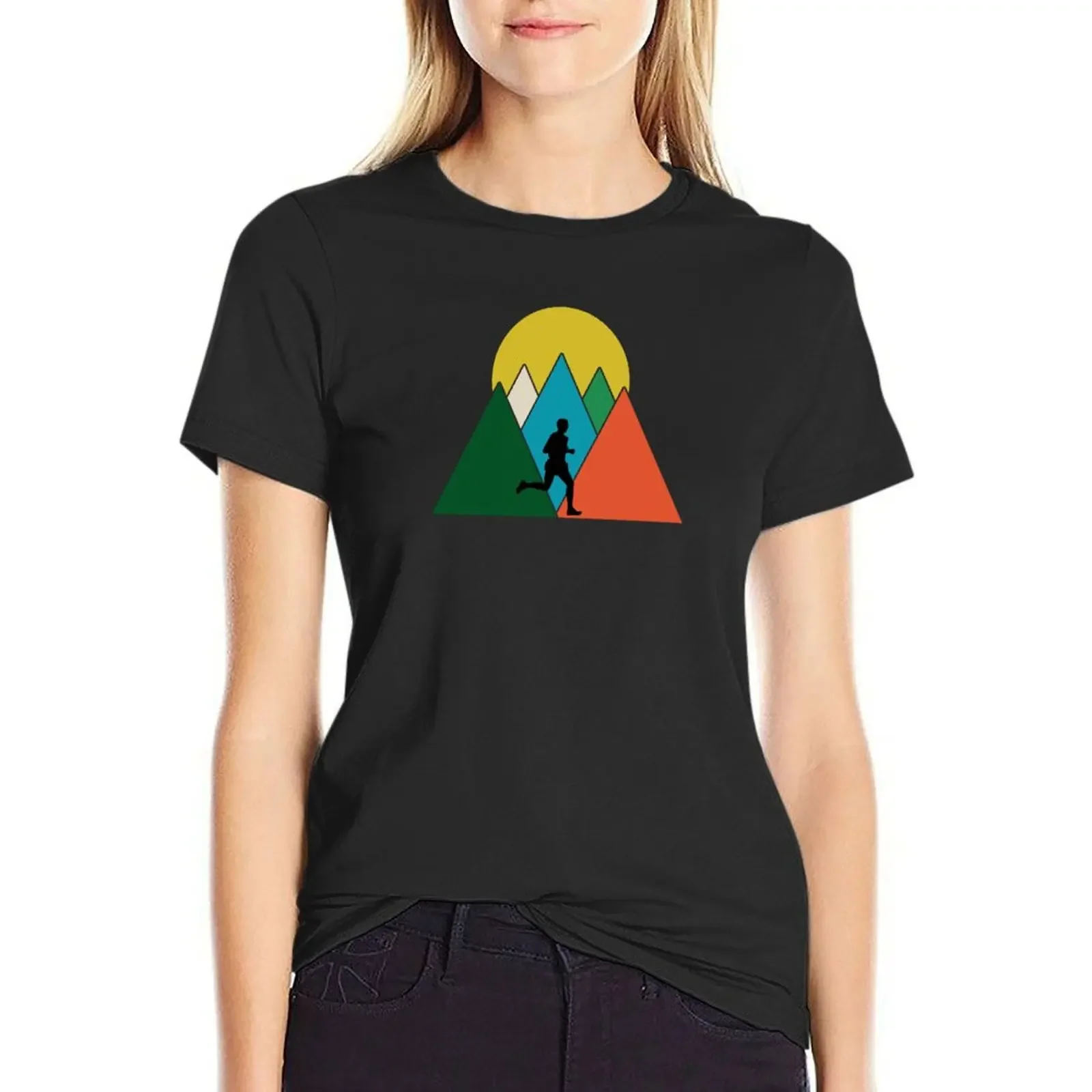 

Triangle Mountains - Trail Runner T-Shirt hippie clothes funny Short sleeve tee cotton t shirts Women