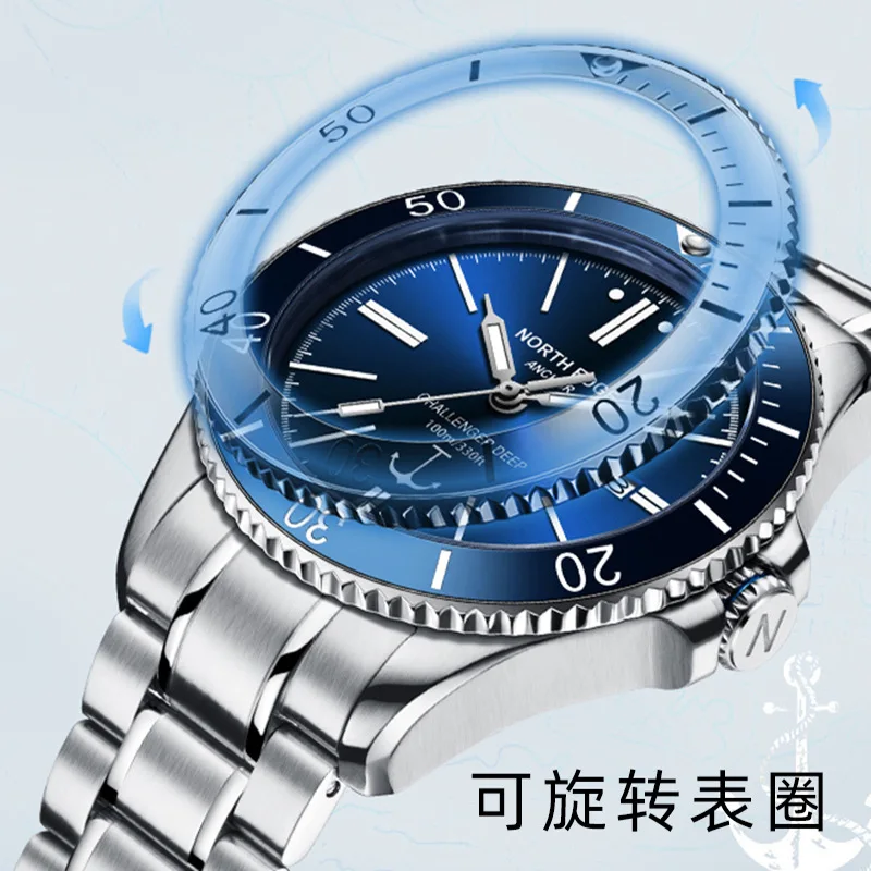 New advanced mechanical watch sapphire glass stainless steel watch band automatic movement waterproof watch classic hollow