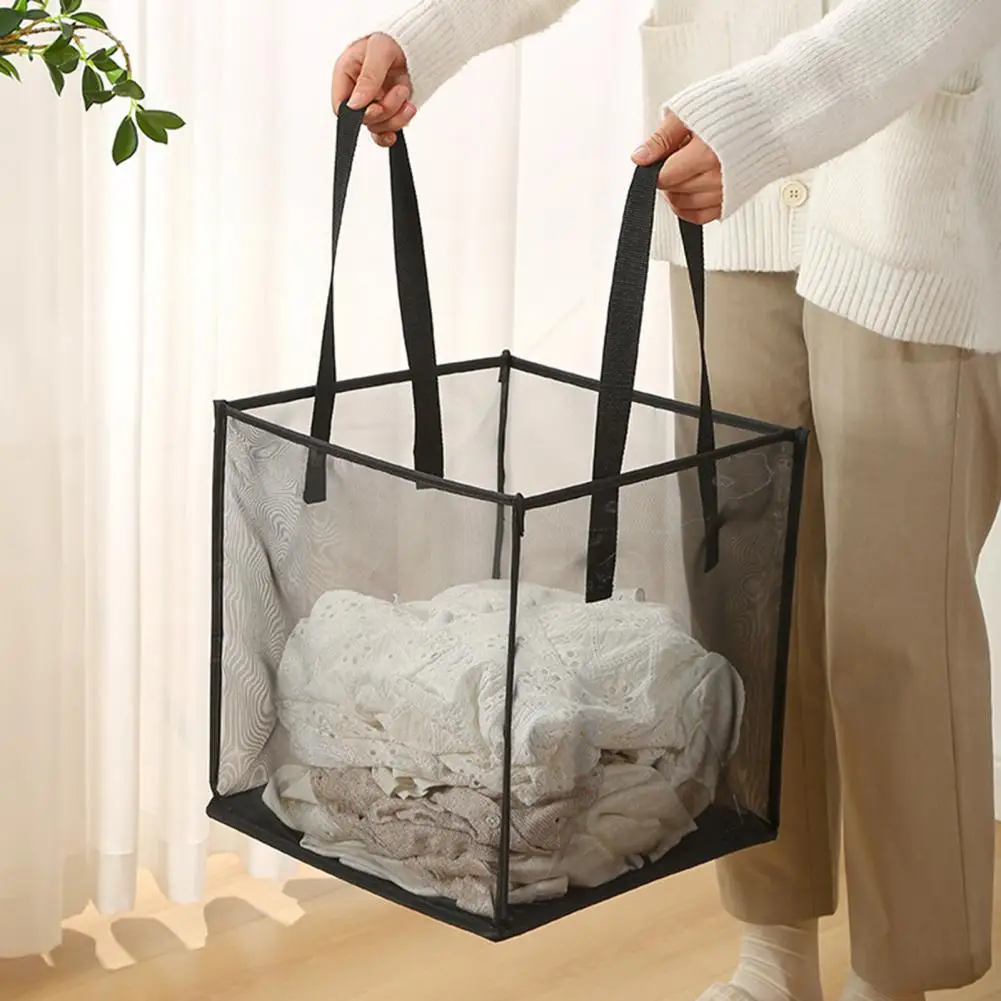 Laundry Bag Lightweight Laundry Basket Transparent Visible Space Saving  Convenient Dirty Clothes Sundries Toys Hamper