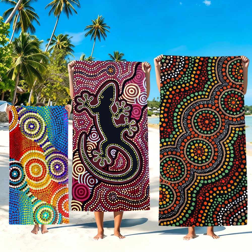 Retro Fashion A-Aboriginal Art Indigenous Towel Soft Beach Towels Trip Swim Pool Bathing Towel Gym Home Decor Gift Holiday