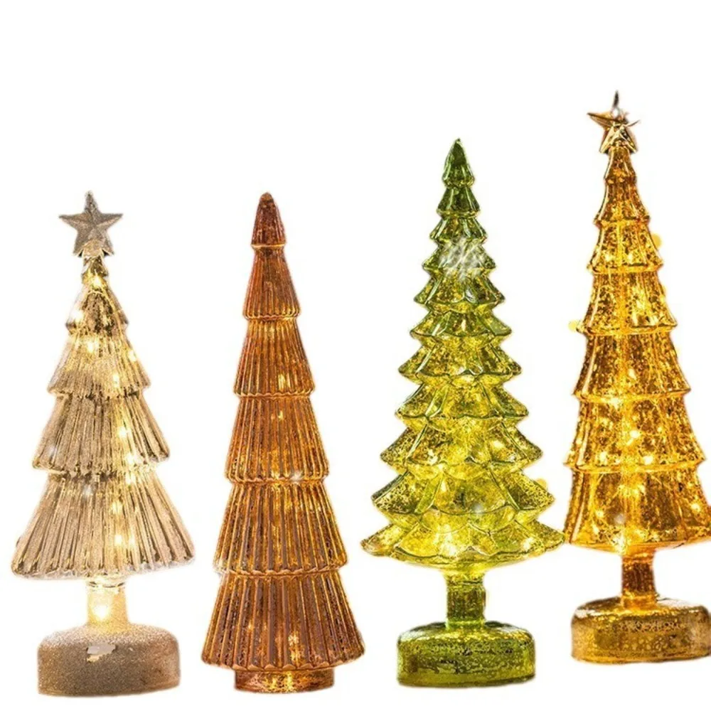 Luces LED navideñas de cristal luminoso, lámpara de escritorio con purpurina, luz nocturna para árbol de Navidad, ambiente romántico, decoración navideña