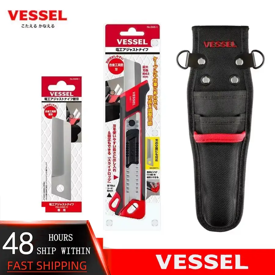 

VESSEL DAK-1 DAK-2 DAKB-1 DAKB-2 TPK-10 TPK-20 TPK-30 Art knife Spare knives Storage bag Tool bag Tool kit