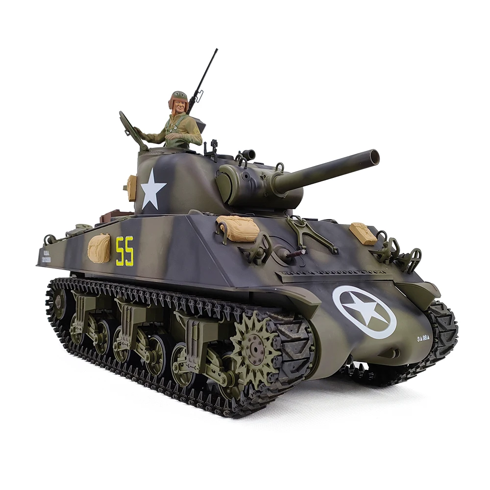 COOLBANK 1/16 Scale U.S. Sherman M4A3 Battle Tank 2.4Ghz Radio Remote Control Tank Toys Military Model RC Tank Vehicle Gifts Boy