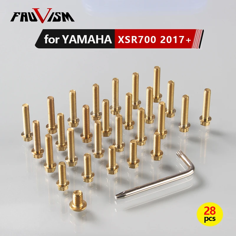 Kit de boulons pour moteur Yamaha XSR700 2016-2024 M6 en acier inoxydable, fixations haute résistance résistantes à la corrosion, boulons d'embrayage, de couvercle d'alternateur et de couvercle de chaîne.