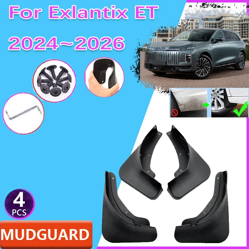 

4PCS Splash Guards For Exlantix ET Accessories 2024 2025 2026 Sterra ET Front Rear Mudguard Mudflap Splashs Flap Car Protection