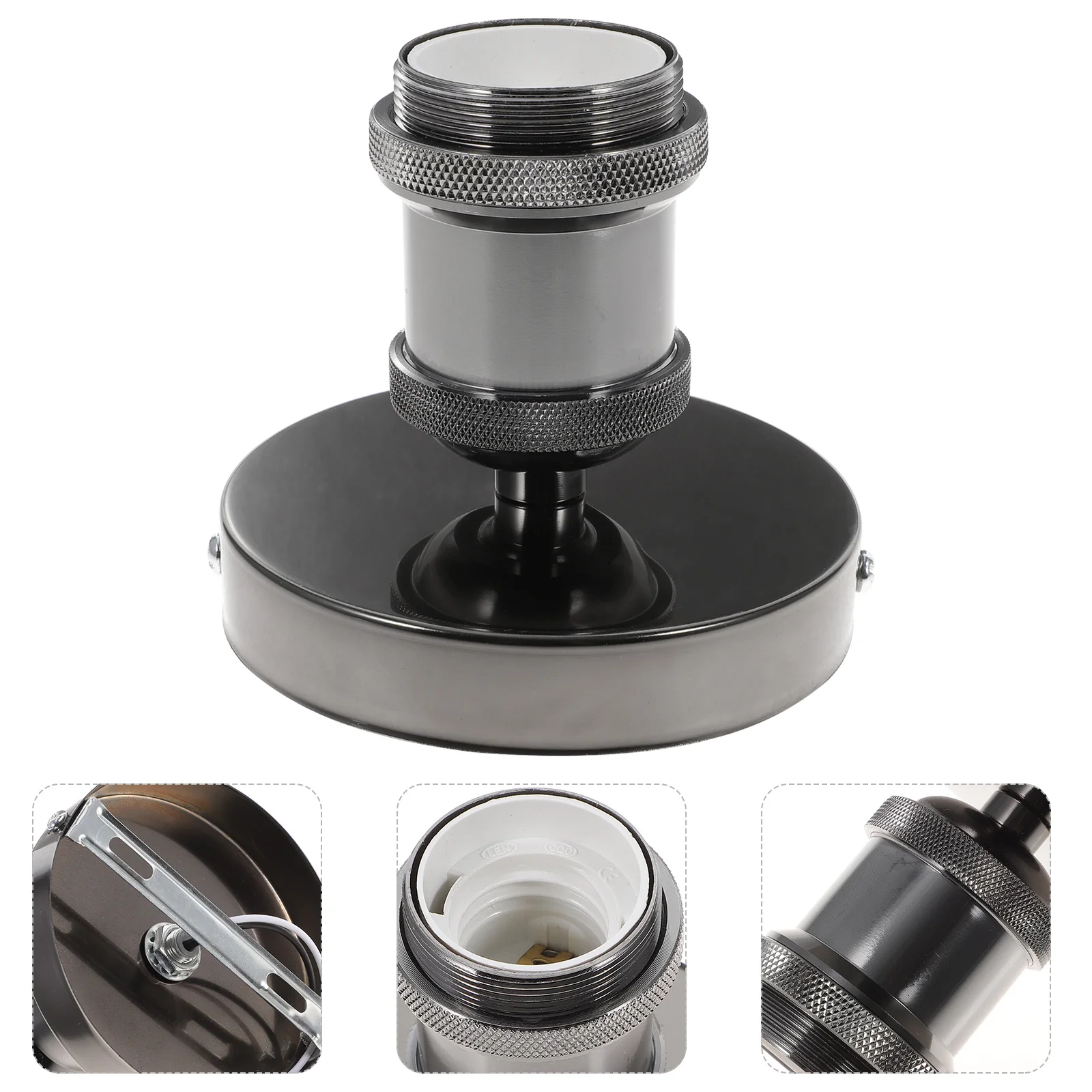 

Retro E27 Light Bulb Socket Stainless Steel Lamp Base Vintage Replacement Parts for DIY Lamp Kits Repair