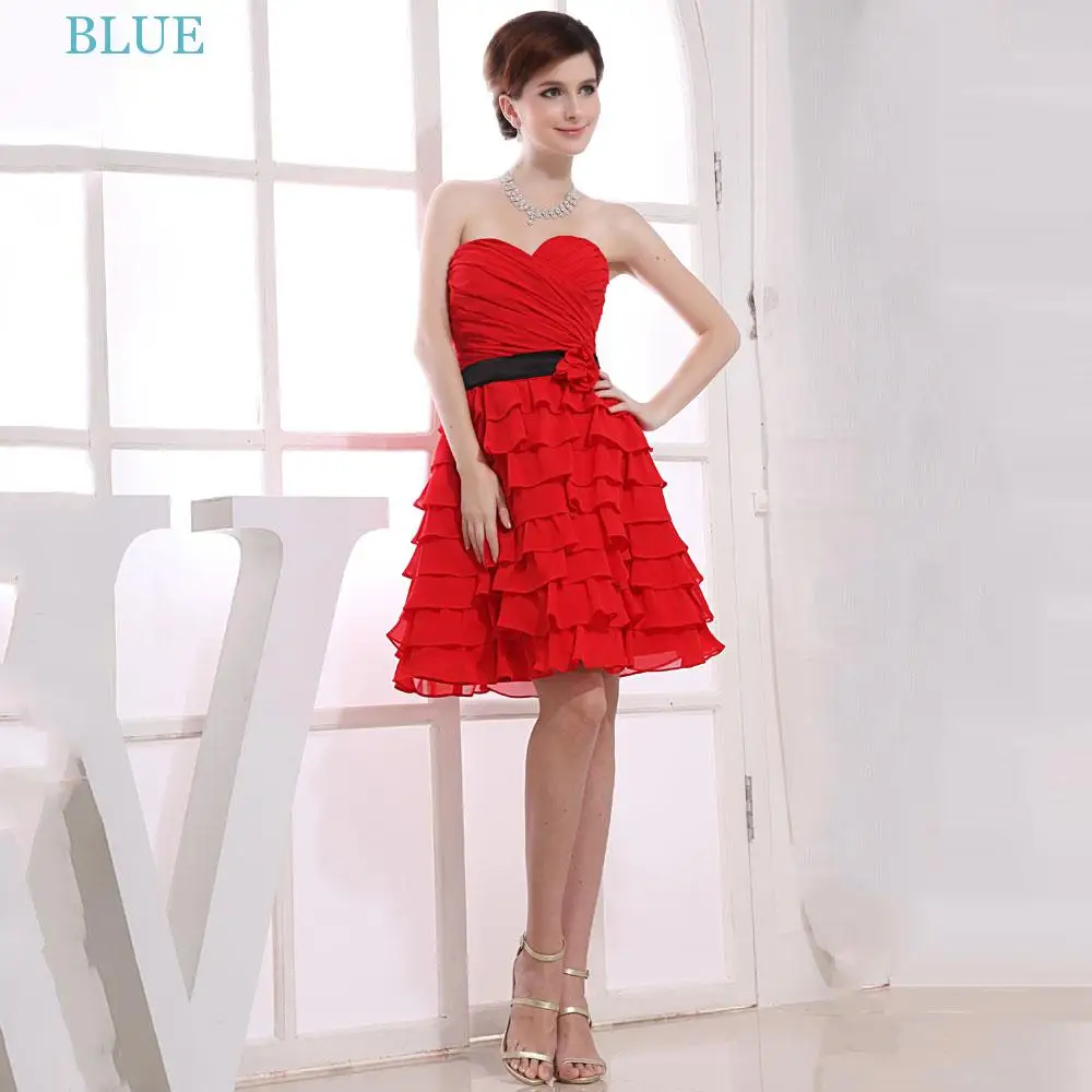 BLUE Sexy Sweetheart Short Homecoming Dress Dark Red Girl 2023 Mini A-line with Bow Sash Youth Graduation Backless Vestidos