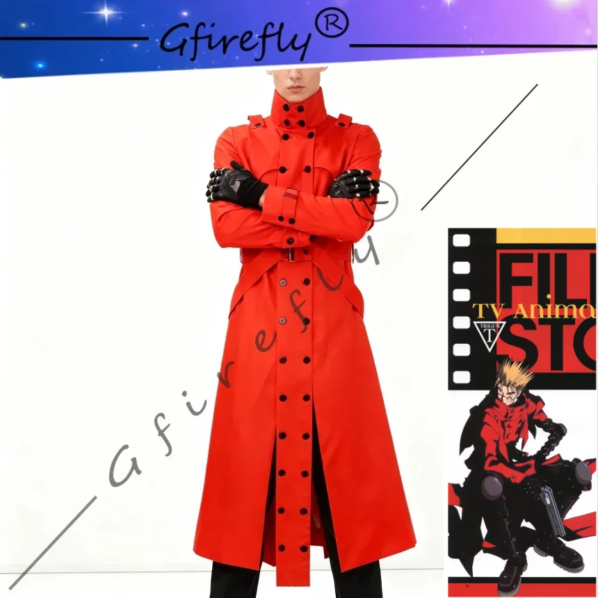 

TRIGUN Cosplay Costume Vash The Stampede Character Cosplay Costume Red Windbreaker Complete Set for Halloween Comic Exhibition