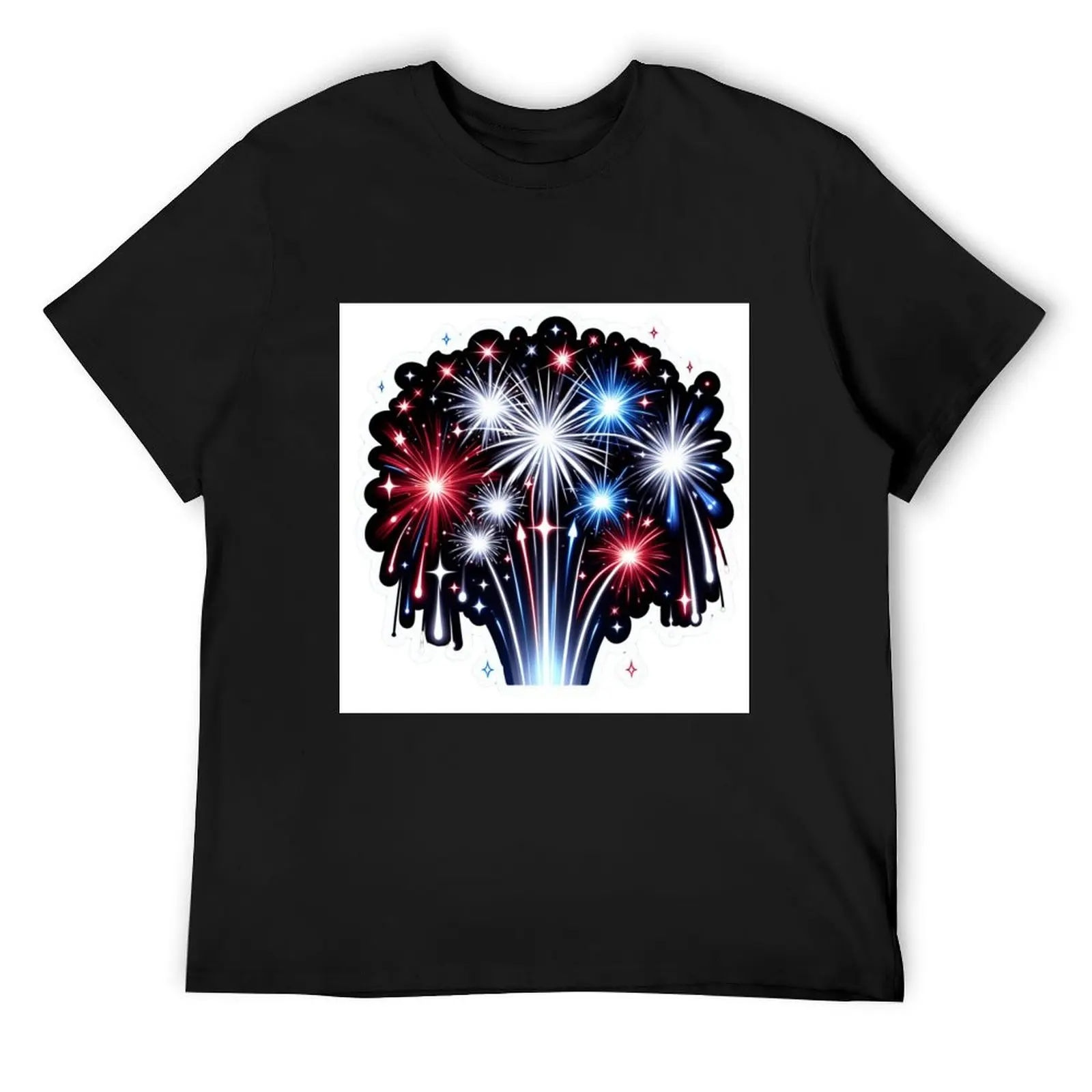 fireworks red, white and blue T-Shirt tees boys whites heavyweights mens t shirts casual stylish