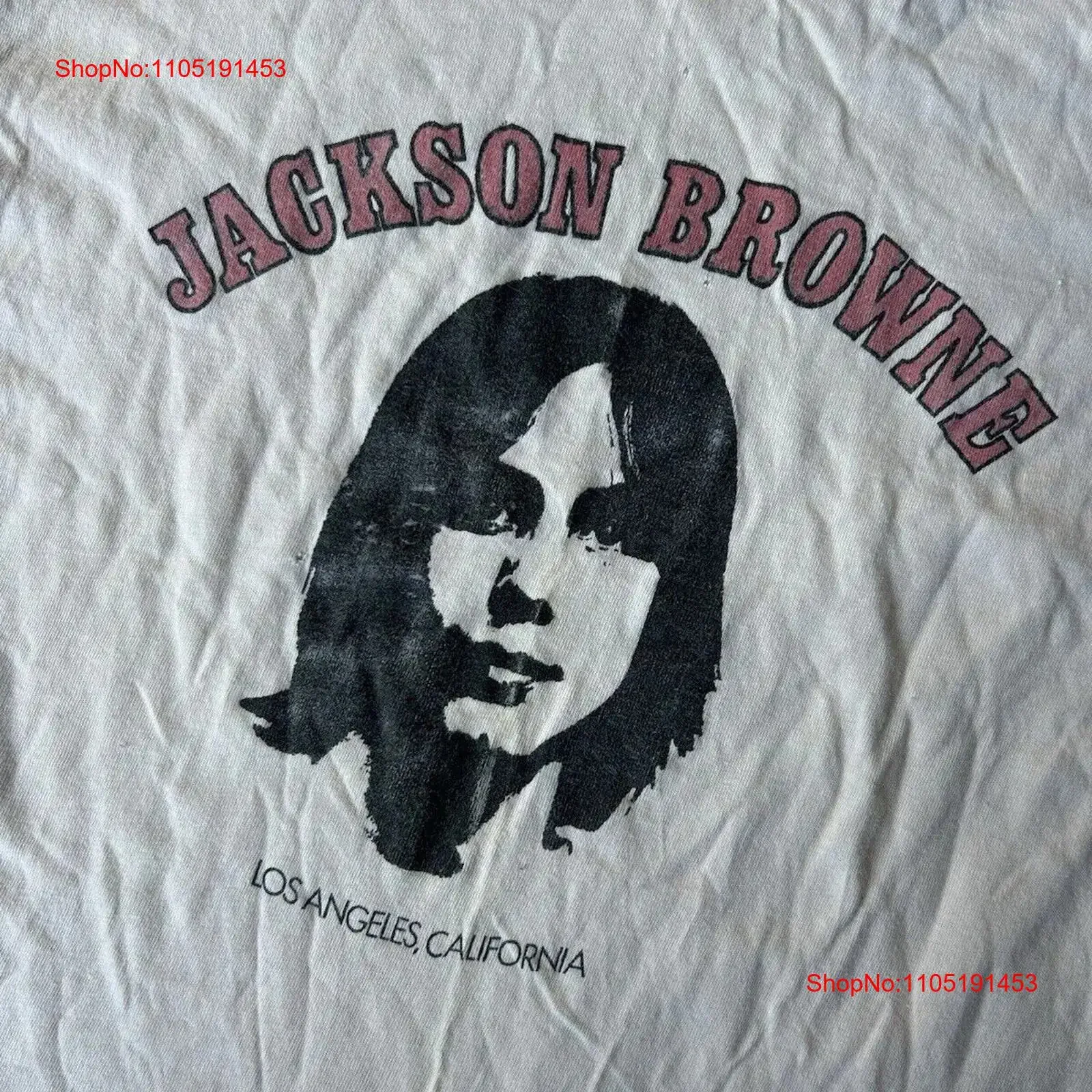 قميص جولة جاكسون براون عتيق 1980 من القطن الأبيض جميع المقاسات المشجعين HRU127 ملابس مصممة عتيقة مغسولة للارتداء اليومي