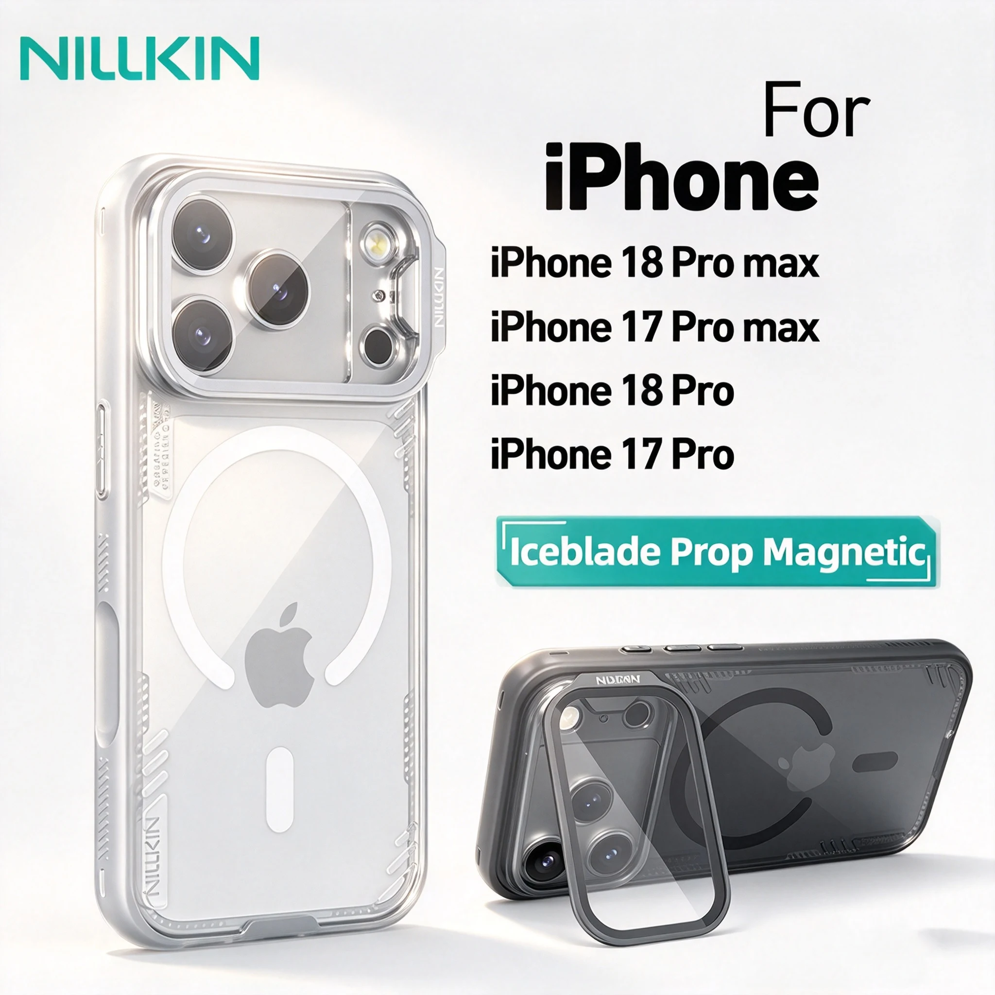 NILLKIN Iceblade Prop Case For iPhone 18 17 Pro Max 18Pro 17Pro For MagSafe Plant-Based DURABIO Foldable Stand Phone Cover