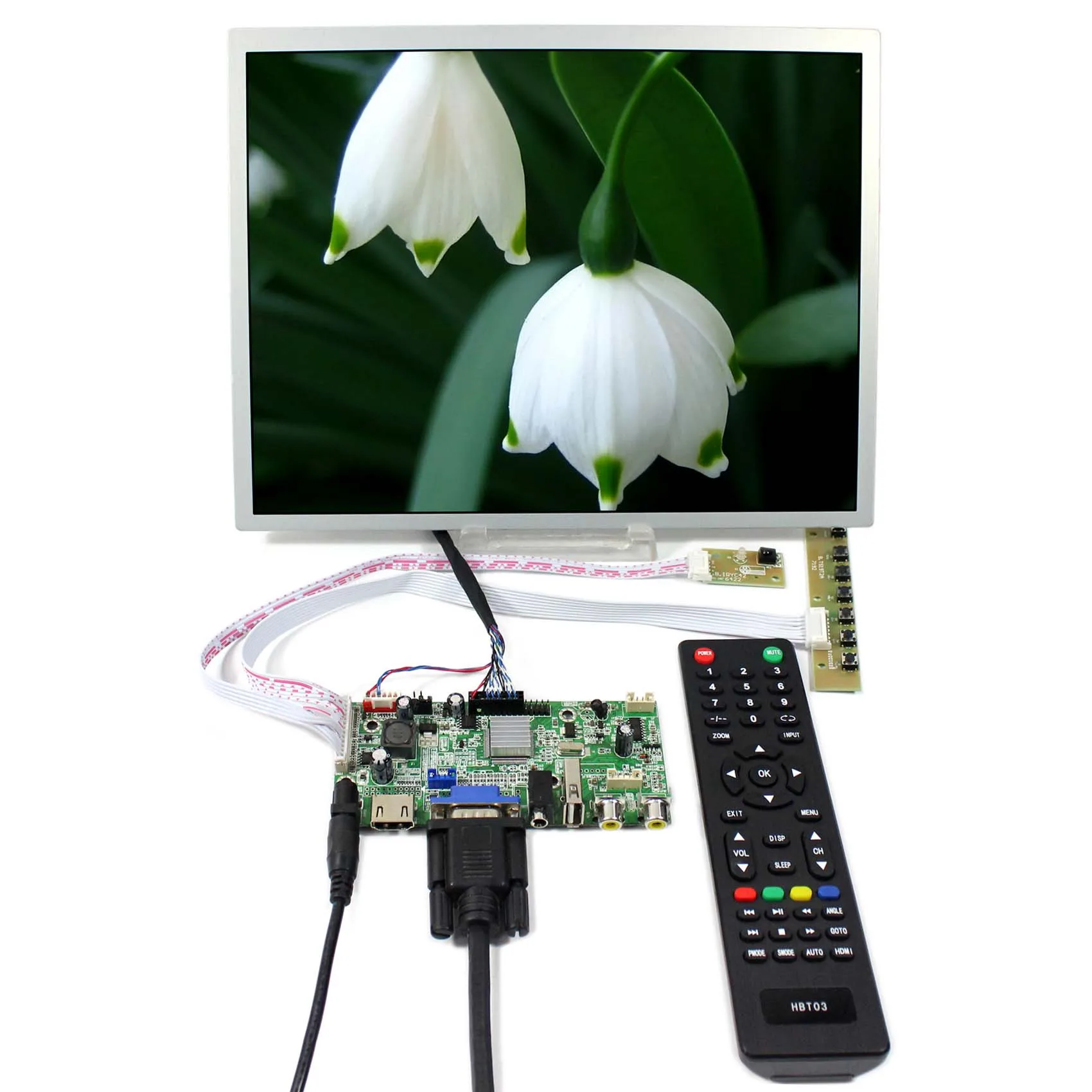 H DMI+VGA+AV+Audio+USB LCD Controller Board With 12.1inch 800x600 LQ121S1LG75 LCD Screen