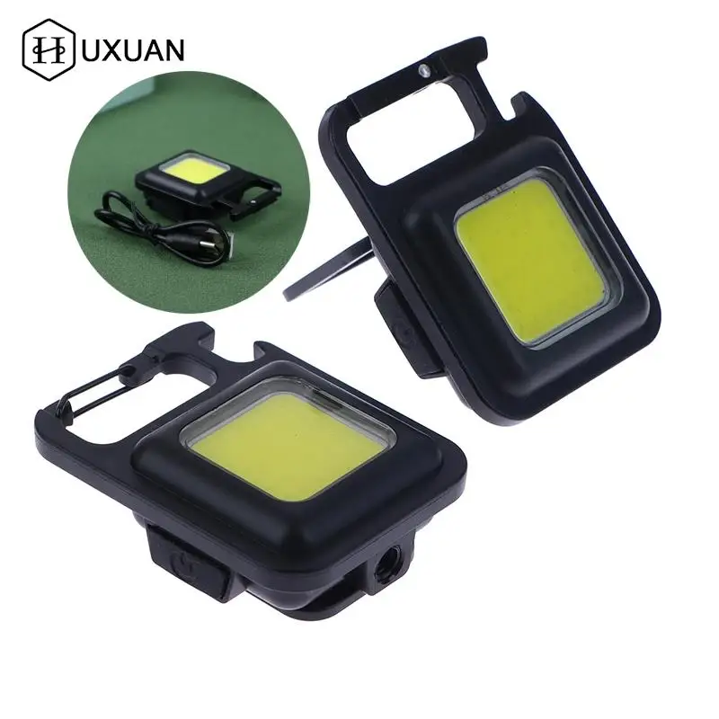 Multifunctional Portable Mini LED Flashlight USB Rechargeable Pocket Keychain Light Outdoor Waterproof Emergency Camping Lantern