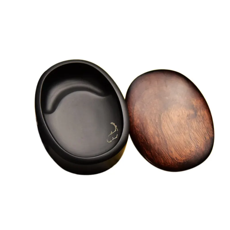 Ink Stone Portable Retro Inkstone for Chinese Calligraphy Writing Painting Practice Traditional Calligraphy Ink Dish Art Tools