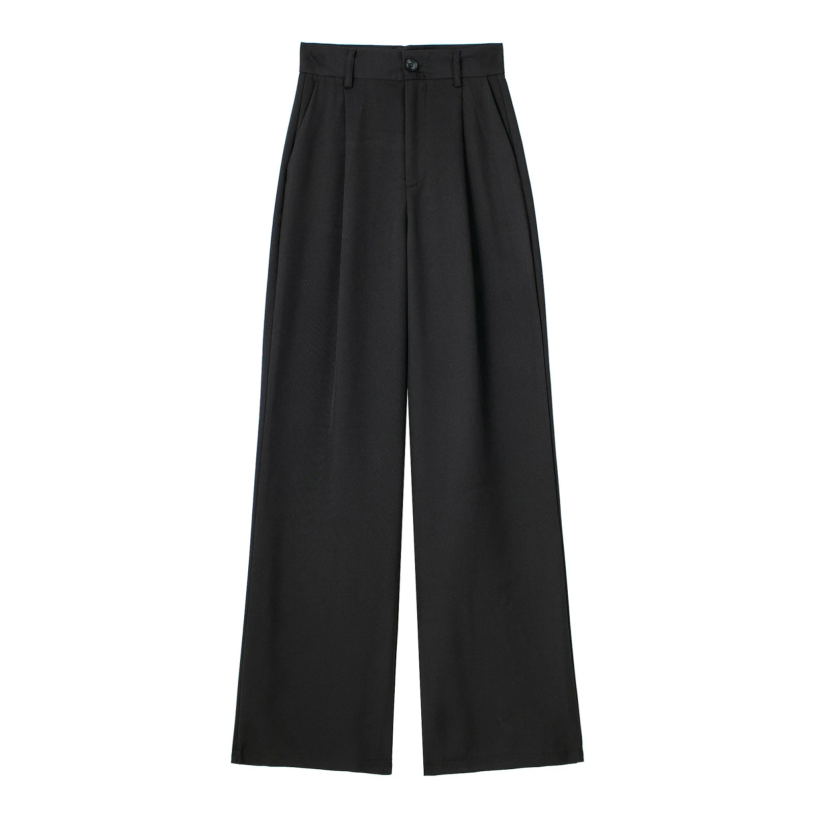 Fashion Commuting Trousers For Women Spring Autumn New Casual Solid Color High Waist Button Striped Printed Wide Leg Pants