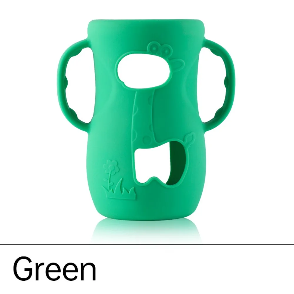 

Универсальный чехол для детской бутылочки, устойчивый к повреждениям, с термоизоляцией, для стеклянных бутылочек, прочный, с ручками, силиконовый чехол для младенцев