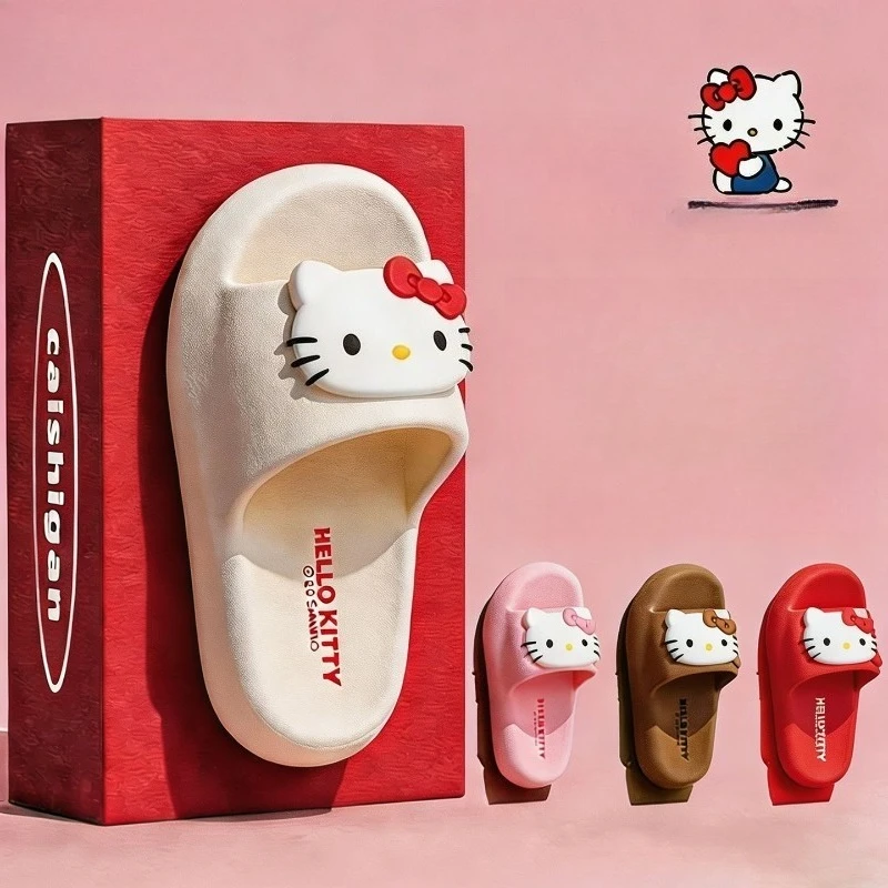 Cute Kt Kawaii Anime Cartoon Slippers Summer 2026 Anti-slip Comfortable Anti-odor Feeling Like Stepping on Shit Fashion Trend