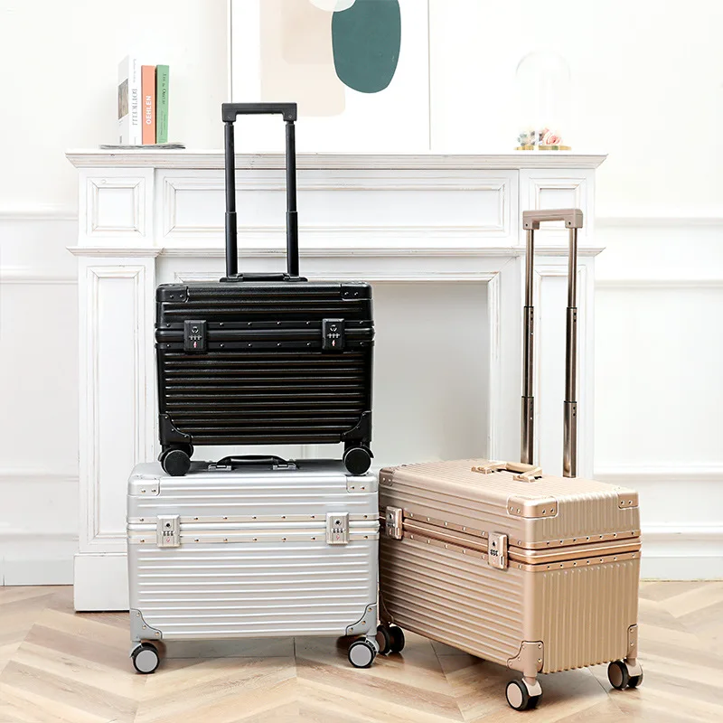 

8-Inch Faionable Aluminum Frame Lage Suitcase ex Wheel Spinner Photoaphy Carry-On Bag Travel Pull Rod Case