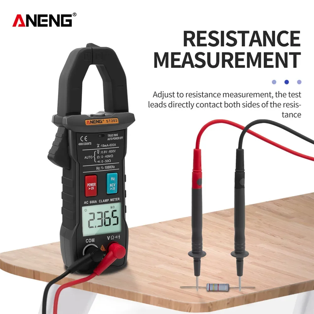 ANENG ST203 Digital Clamp Meter Multimeter 4000counts True RMS Mini Amp DC/AC Clamp Meters voltmeter 400v Automatic Range