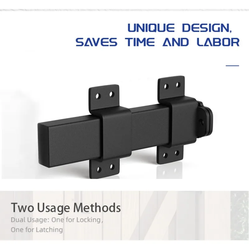 Heavy Duty Sliding Door Lock Latch Bracket with Padlock Hole, Yard Outdoor Hardware Accessory