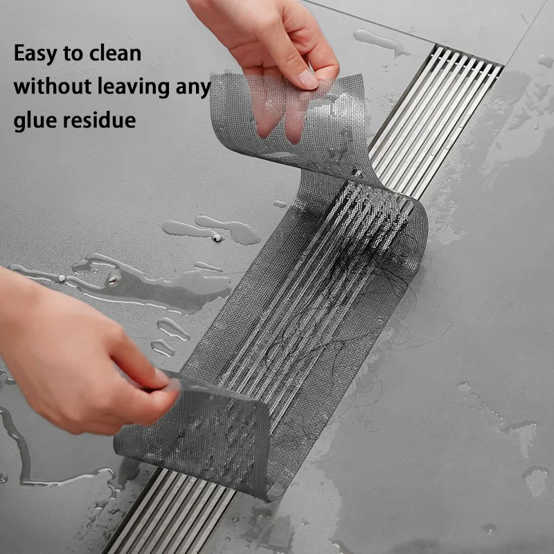 5~100m Cutable Shower Drain Hair Catcher Self-Adhesive Floor Drain Stickers Disposable Mesh Sink Strainer Filter For Bathroom