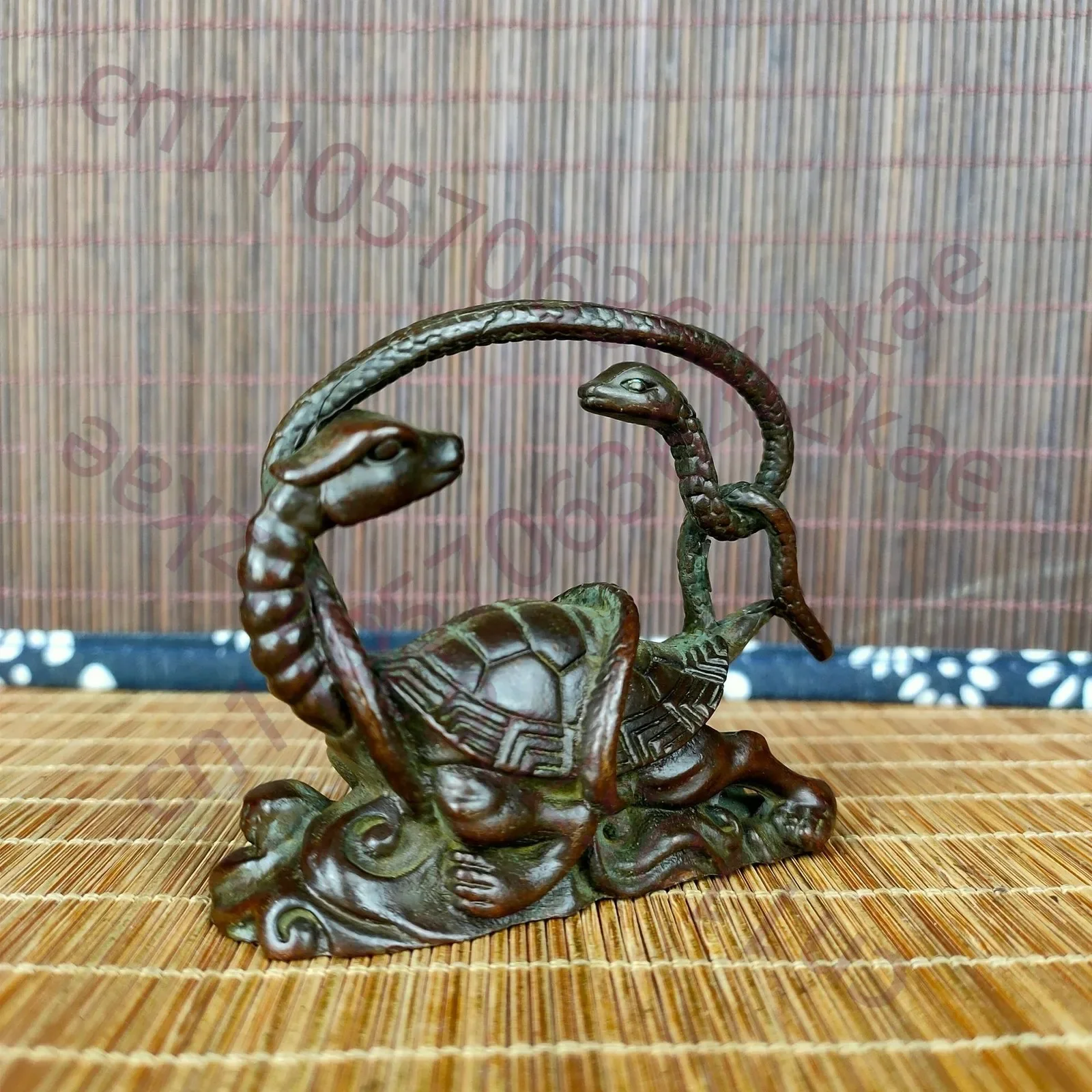 Retro Antique Bronze Chinese The Four Great Divine Beasts--Basalt Statue