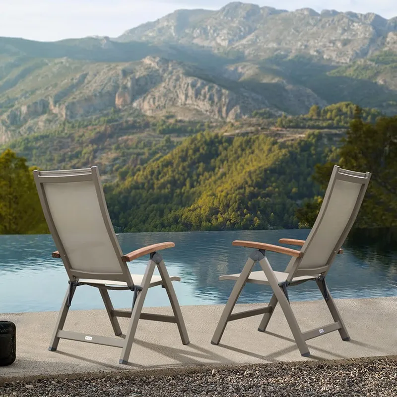 Folding recliner lunch break chair, can sit reclining home balcony leisure back chair