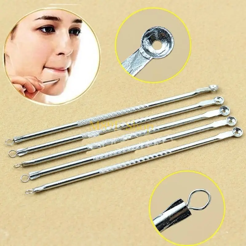 M89f 5 -stcs Blackhead Comedone roestvrije acne puistje blemish extractor remover naalden