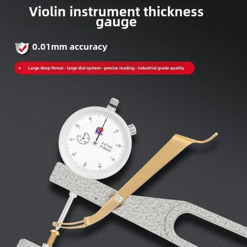 Violin Thickness Gauge Measuring Meter Tools for Fiddler/Cello/Bass/Guitar Aluminous Measurement Gauge Dial Indicator Luthier