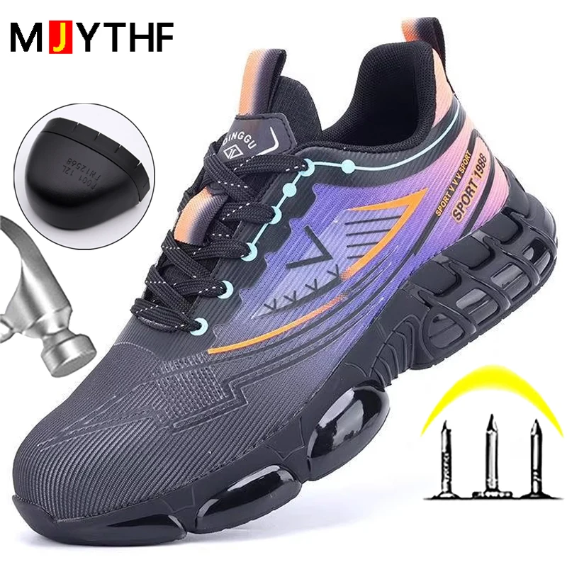 

Fashion Sneakers Safety Shoes Men Puncture-Proof Work Boots Steel toe shoes Air cushion Protection Shoes Security Boots Men 2025