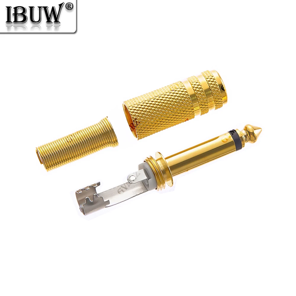 2PCS 6.5mm/6.35mm 2Pole Mono Amplifier Plug 6.35 Stereo Metal Microphone jack plug-in Audio Connector for KTV 6.35mm