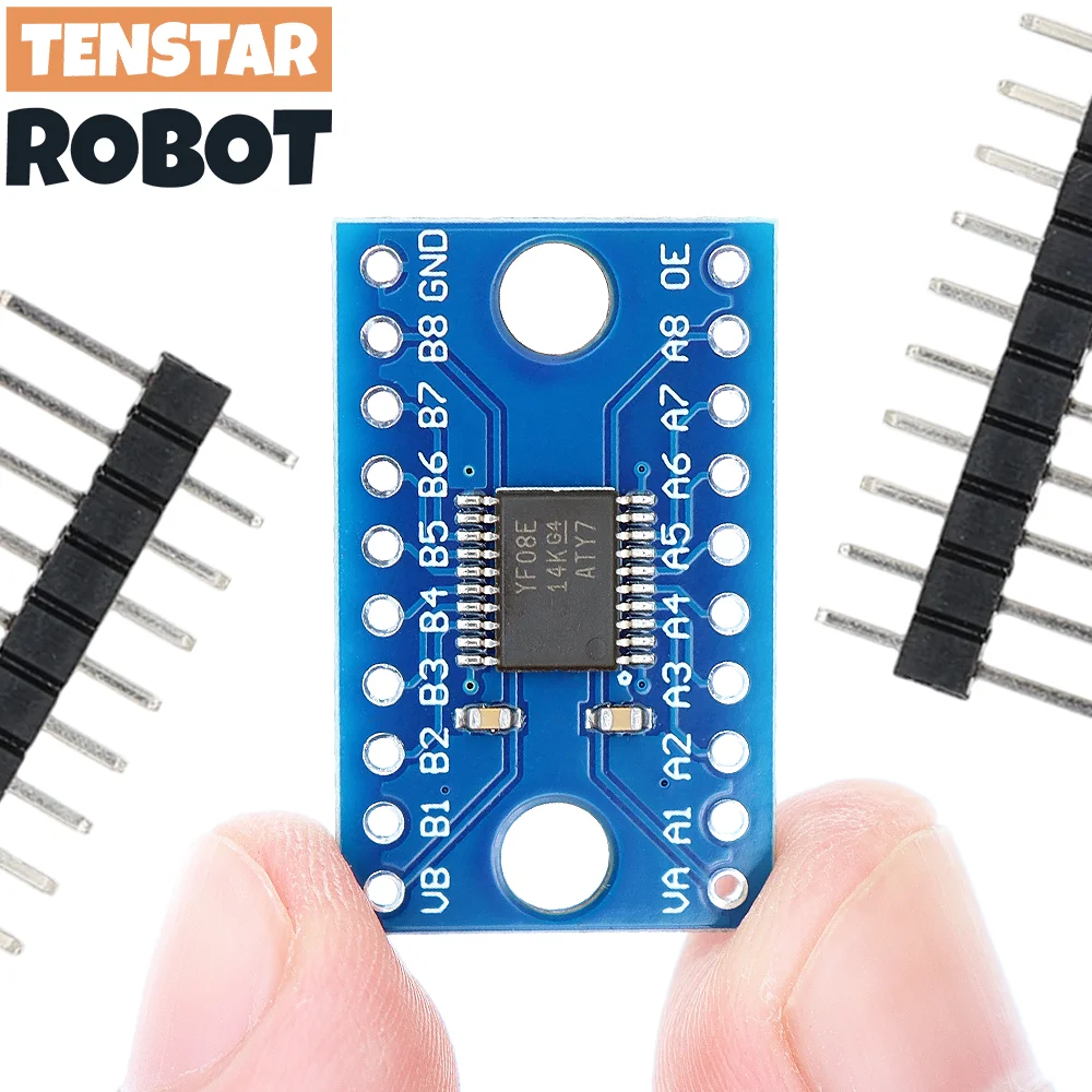 TENSTAR 5pcs TXS0108E Module 8 Channel Logic Level Converter Bi-Directional High Speed Full Duplex Shifter 3.3V 5V TXS0108