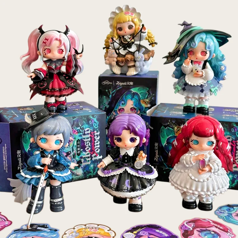 ZIYULI Ghostly Power Blind Box Seventh Generation Ghost Spiritual Power Kawaii Dark Fairy Tale Figures Desktop Ornament Gift