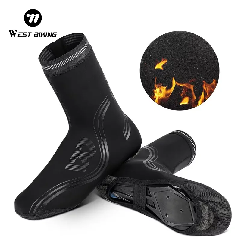 

WEST BIKING Cycling Boots Shoe Cover Winter Warm Motorcycle Thermal Hiking Shoes Protector Windproof Waterproof Thick Overshoes