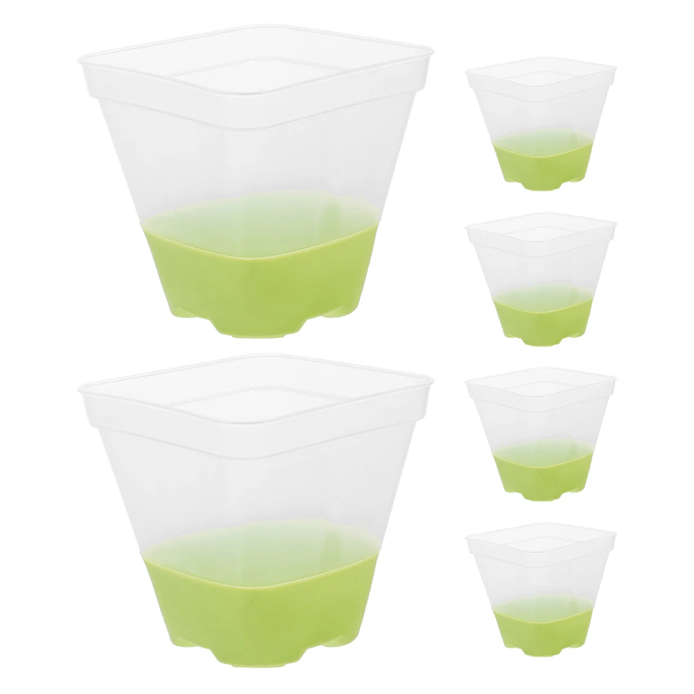 

6 Pcs Silicone Seedling Pots Reusable Transparent Square Plant Containers for Succulents Small Medium Plants Breathing Flower