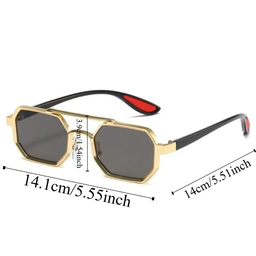 Lightweight Double-bar Square Sunnies Indian Style Sunshade Eyewear Unisex Polarizing Lens Sunglasses HD Waterproof