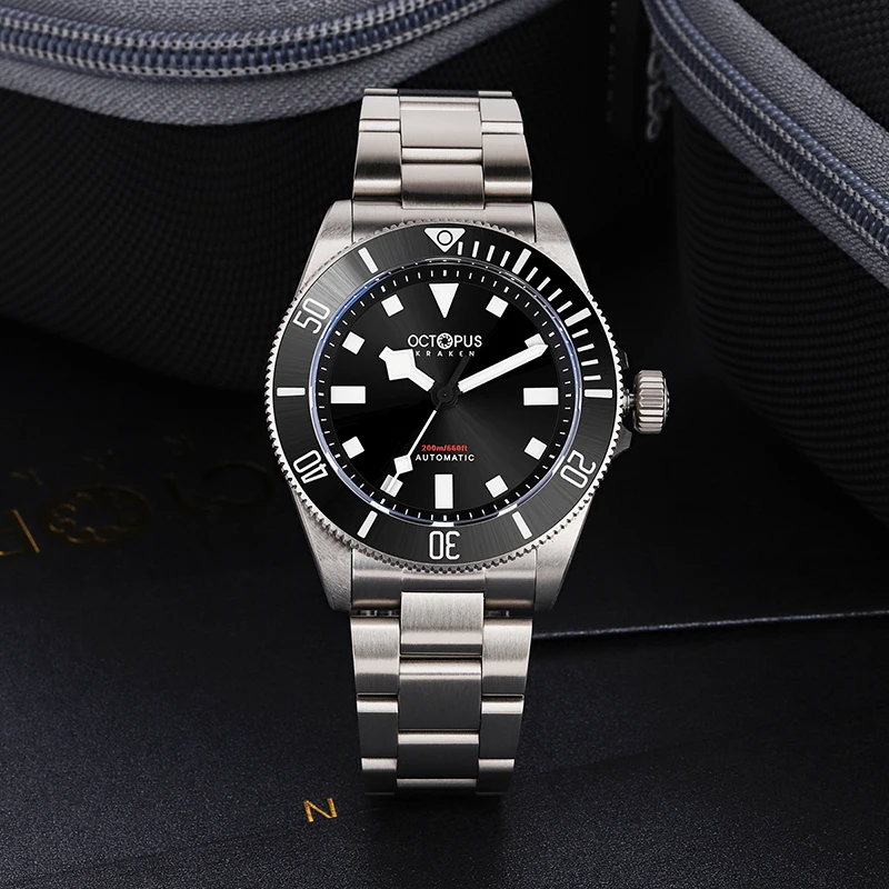 Octopus 39mm Titanium Vintage Homage Watch For Men PT5000 Movement Automatic Sapphire Crystal 200M Waterproof BGW-9 Luminous New