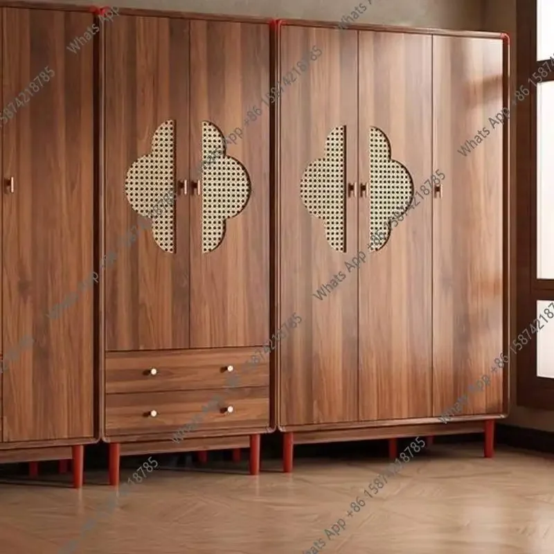 

X5 A Nordic Simple Brown Wardrobe Storage Vintage Clothes Storage Wardrobe Bedroom Wooden Tall Kledingkast Furniture For Home
