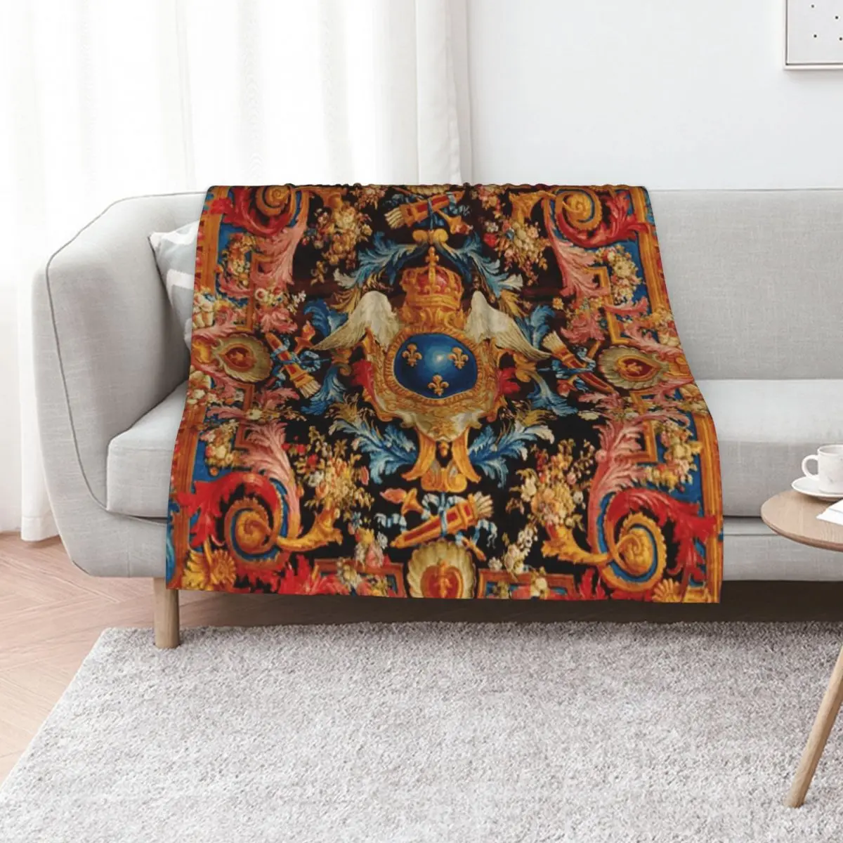 Louis XV Savonnerie French Carpet Print Throw Blanket Sofas bed plaid Extra Large Throw Luxury Thicken Hairys Summer Blankets