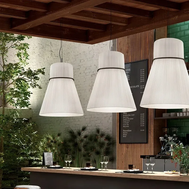 Folie pendant lamp for dining room fabric hanging lamp white pleated Restaurant Lamps Japanese Cafe bar table Decorative Lamp