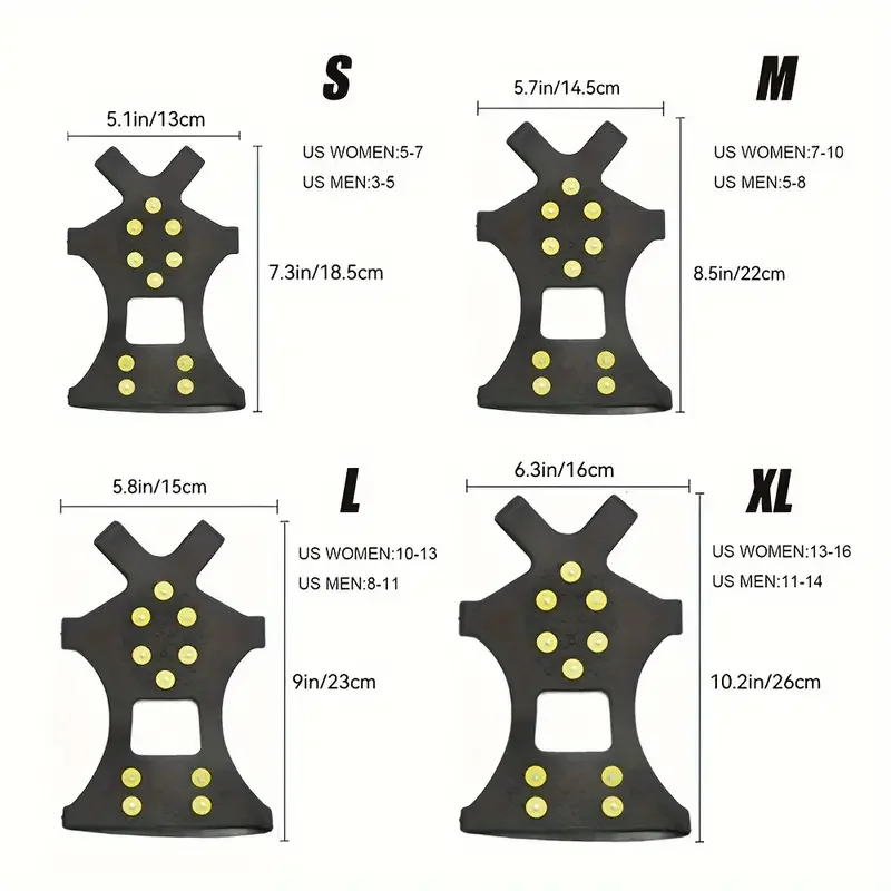 1Pair/2 Pairs Non-slip Shoes Covers, 10-tooth Ice Claws Spikes Crampons For Outdoor Mountaineering Camping Hiking